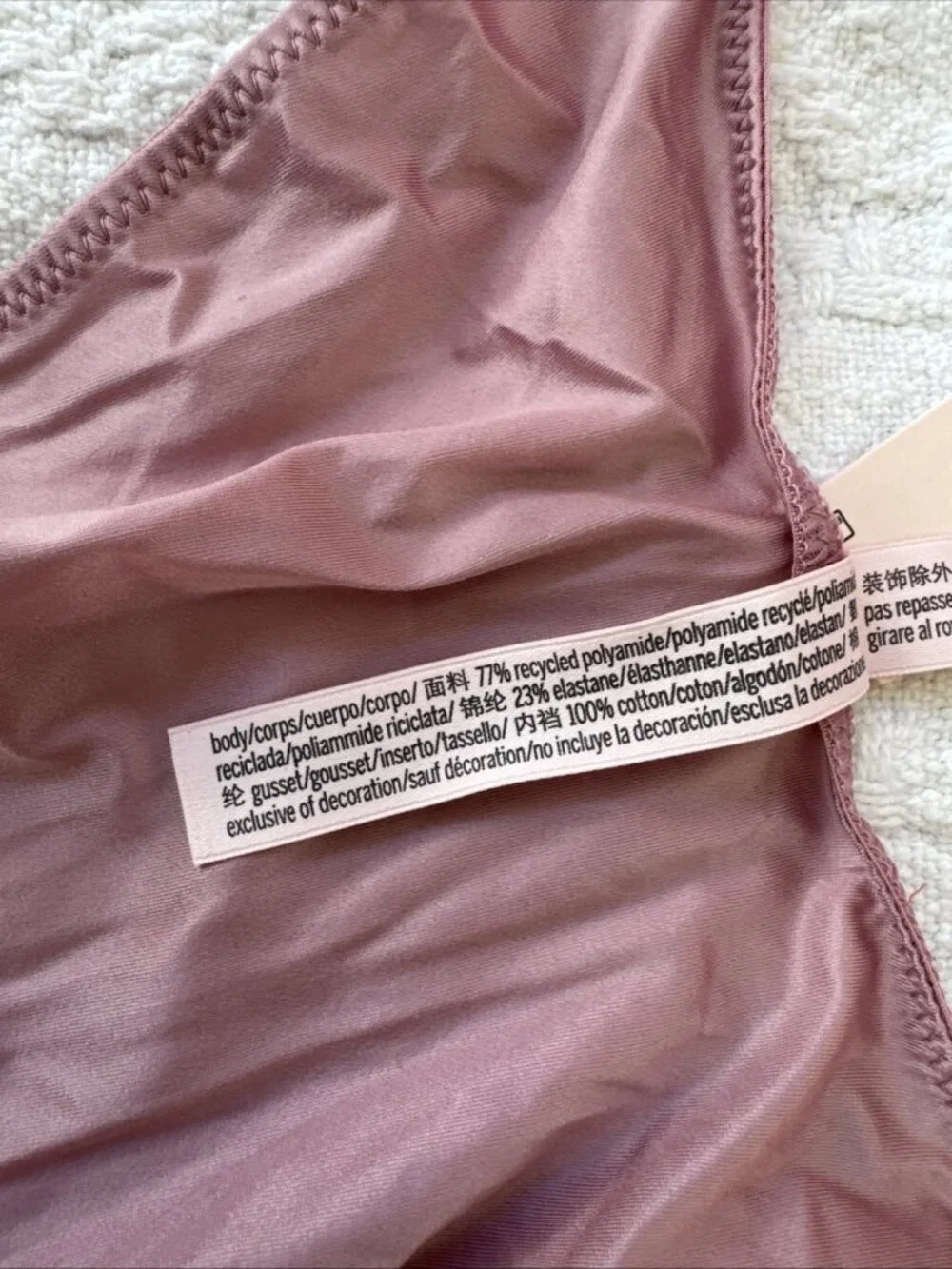 VICTORIA'S SECRET XL PINK VERY SEXY HI LEG RHINESTONE BRAZILIAN PANTIES BLING